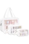 Senza Waterproof Transparent Travel Toiletry Bags White