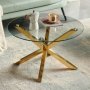 Aurora Round Glass Coffee Table Gold