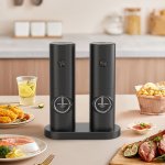 1/2PCS/SET Pepper Grinder Household Sea Salt Ginder Electric Adjustable Spice Grinder Automatic Sea Salt Mill Reusable Pepper Cr