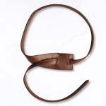 Genuine Leather Oblong Pull Through Belt - Brown Free