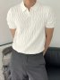 Men's Geometric Print Knitted Golf Sweater Casual Short Sleeve Top For Spring Fall Outdoor