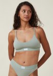 Cotton On Organic Cotton Plunge Bralette - Jade