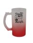 Good Heart - Printed Frosted Beer Mug Red