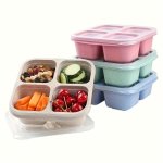 1PC Bento Box Snack Box Four-grid Transparent Cover Fruit Box Portable Lunch Box For Outdoor Camping Picnic Travel