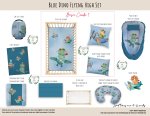 Cot Duvet Bedding Blue Dino Flying High Set