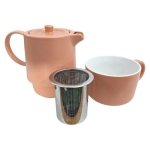 Cafe Life Tea Set With Infuser 450ML 3 Piece Apricot