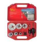 Tork Craft Hole Saw Set 9PC Bi-metal In Case 22 29 35 44 51 & 64MM