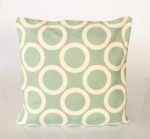 Duck Egg Blue Circles Embroidered Cushion With Inner 50X50CM