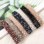 Elegant Crystal Rectangle Hair Clip - Golden Metal Barrette Hairpin Hair Accessories