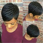 Short Straight Layered Hair Wigs For Women Short Pixie Cut Wigs Natural Black Color Synthetic Fiber Hair Wigs 10.16 Cm