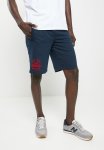 Terry Fleece Hem Flock Print Short - Dress Blue