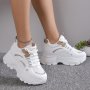 Women's Casual Chunky Sneakers Mesh Breathable Height Increasing Trainers Trendy Walking Shoes
