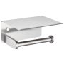 Toilet Paper Holder With Phone Shelf Aplusee Sus 304 Stainless Steel Bathroom Tissue Holder Wall Mounted Roll Paper Dispenser Brushed Nickel