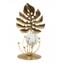 Metal Leaf Decor With Crystal Ball Ornament