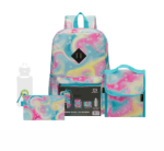 Quest 4-PIECE Backpack Set Rainbow Swirl Sky