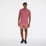 New Balance Men's Accelerate Short Sleeve - Washed Burgundy - Small