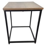Metal And Wood Side Table Square 46CM
