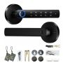 Smart Fingerprint Door Lock Easy Install Reversible Handle Support Tuya App