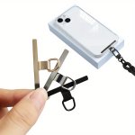 Ultra-thin Stainless Steel Cell Phone Anti-lost Tether Patch Gasket - Cell Phone Strap Parts Replacement Lanyard Safety Connecto