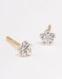 Goldair Gold Plated Sterling Silver Diamante Flower Stud Earrings