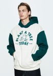 Relaxed Fit Printed Hoodie - White Plant A Tree Today