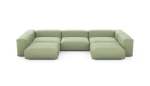 U-shape Sofa - Linen - Olive - 377CM X 220CM