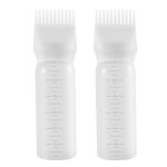 Pimoys Root Comb Applicator Bottle 6 Ounce 2 Pack Hair Oil Applicator Applicator Bottle For Hair Dye Applicator Bottle With Grad