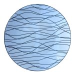 Ceramic Dinner Plate - Black Wavy Lines