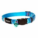 CAT Rogz Z Neo 11MM Safeloc Breakaway Collar Turquoise Candystripes Design Waggs Pet Shop
