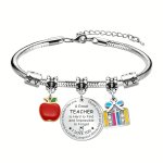 Elegant Stainless Steel Teacher Appreciation Necklace - Perfect Gift For Educators & Students On Teacher's Day Back To School Gr