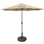 - Patio Umbrella With Base 233CM Outdoor Table Deck Shade Tan Biege