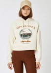 Hoodie Printed Sweatshirt - Beige