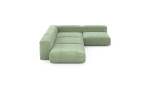 Four Module Corner Sofa - Cord Velours - Duck Egg - 241CM X 346CM