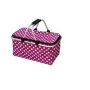 Foldable Poppy Black/ White Polka Dots Insulated Picnic Basket - Red