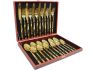 Branded 24 Piece Cutlery Set In Brown Clasped Display Box