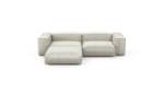 Three Module Chaise Sofa - Velvet - Creme - 272CM X 199CM