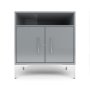 Bam High Gloss 2 Door & Shelf Night Stand Storm Grey