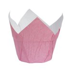 White Lined Tulip Cupcake Casings