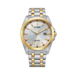 Eco-drive 2 Tone Silver Dial Date Dress Watch