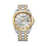 Eco-drive 2 Tone Silver Dial Date Dress Watch