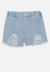 PoP Candy Frayed Denim Shorts - Stone Wash