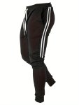 Men's Spring And Summer Contrast Color Striped And Cuffed Sports Pants Chic And Trendy Drawstring Trousers For Home And Outdoors