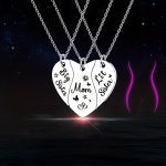 Stainless Steel Love Mother & Daughter Necklace 3PCS SET For Sister Mom Mother's Day Gift Necklace