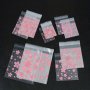 100pcs Cherry Blossom Frosted Translucent Ziplock Bag Jewelry Small Items Food Storage Bag Practical Convenient Small Business Supplies
