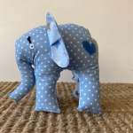 Ndlovu Handmade Elephant Soft Toy - Blue With Dots - Small Or Medium - Small