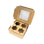 4 Cup Brown Box With Window 16X16X7.5 Cm Pack Of 10