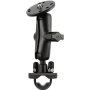 RAM Handlebar Rail Mount With Zinc Coated U-bolt Base & Round Base Adapter That Contains A 2CM-20 Thread For Cameras