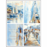 Tear Resistant Deco Print A6 Harbour Scenery