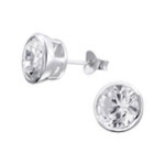 C1185-C5587 - Cz Stone Ear Stud Earrings Large 8MM