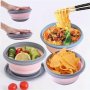 3PCS Silicone Folding Lunch Box Set With Lids - Portable Collapsible Bowls For Picnics & Camping Food-safe Kitchen Tableware Kit